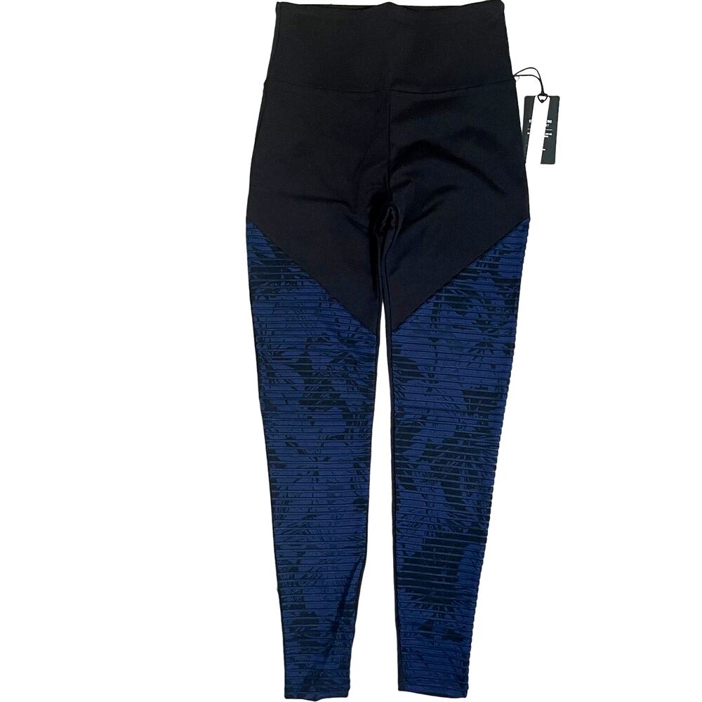 Lanston Sport Standard Ezra Block Legging - Blue & Black - Size Small - $128